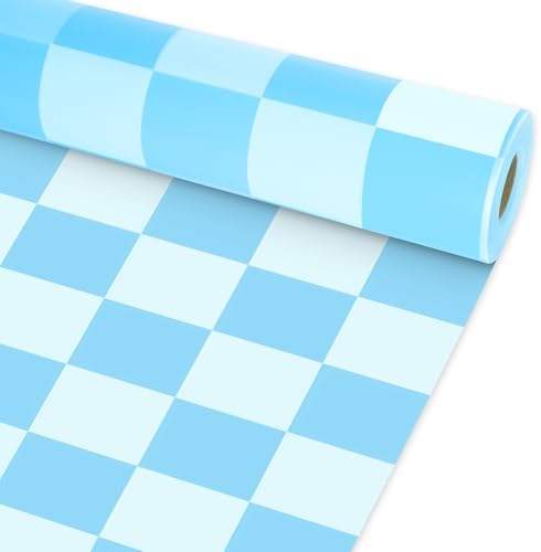 Blue Checkered Bulletin Board Roll Non-Woven Fabric Poster 15.7" x65.6ft