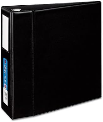 Avery Heavy-Duty 3 Ring Binder with Label Holder, 4 Inch One Touch EZD Rings, 4.5 Inch Spine, 1 Black Binder (79994)