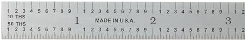PEC Tools Made in USA Metal Ruler, Decimal/Metric, 6"/150mm, Flexible