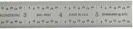 PEC Tools 6"/150mm Machinist Ruler, Made in USA