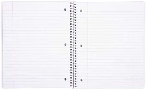 Mintra Office Durable Spiral Notebooks, 1 Subject, (White, Wide Ruled 3 Pack), 100 Sheets, Poly Pocket, Moisture Resistant Cover, Strong Chipboard back, For School, Office, Business