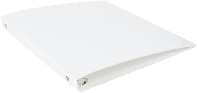 JAM PAPER Plastic 0.5 inch Binder - White 3 Ring Binder - Sold Individually