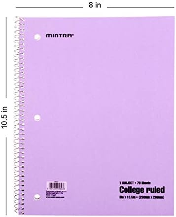 Mintra Office Spiral Notebooks Set - Pastel Colors, College Ruled, Journals for School, Work, Business, Aesthetic Stationery, Writing Pad, Teacher & Student Supplies, 70 Sheets Each, 24-Pack