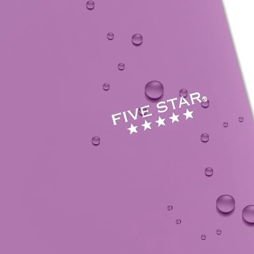 Five Star Spiral Notebook + Study App, 5 Subject, College Ruled Paper, 8-1/2" x 11", 200 Sheets, Fights Ink Bleed, Water Resistant Cover, Amethyst Purple (38748)(Pack of 3)
