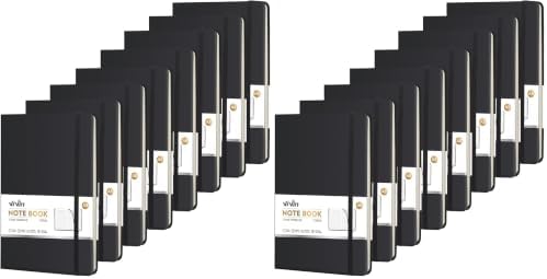 ViVin 16 Pack A5 Hardcover Lined Notebook,192 pg College Ruled 5.5x8.3