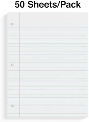 Staples College Ruled Filler Paper, 8.5x11 Inch, White, 150/Carton