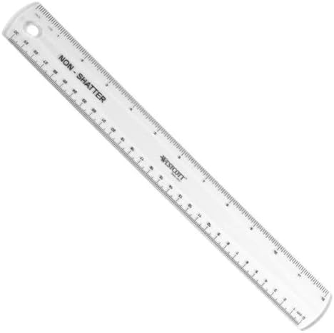 Westcott Shatterproof Flexible Ruler, Clear, 12", 12 Count