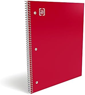 Staples Accel 1-Subject Notebook, 8.5x11 Inch, College Ruled, Red