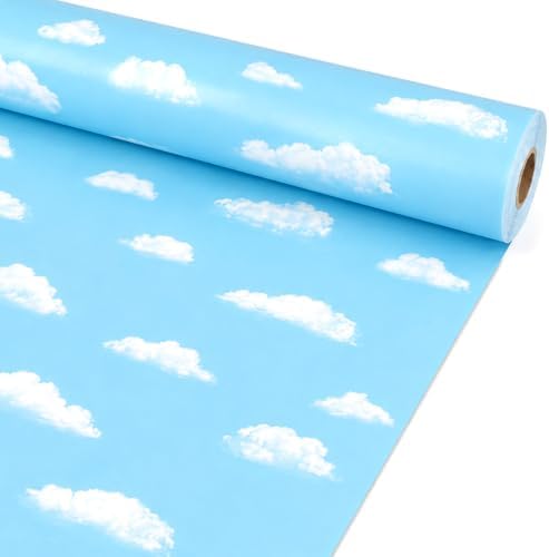 Blue Sky Cloud Bulletin Board Roll Non-Woven Fabric Poster 15.7" x20ft