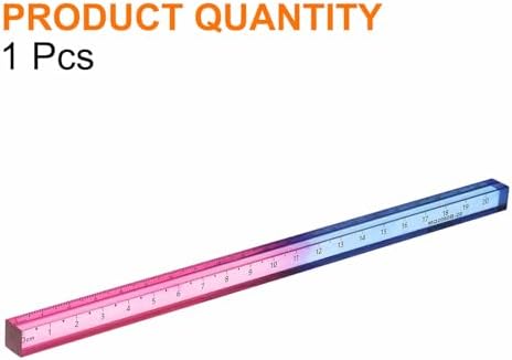 HARFINGTON Acrylic Clear Straight Rulers 20cm Metric Transparent Gradient Three-Dimensional Plastic Ruler Square Cube Measuring Tool for Classroom Office, Blue-Pink