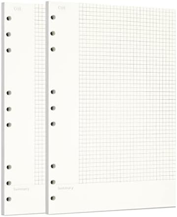 Zelten 2 Pack B5 120 Sheets/240 Pages Connell Loose Leaf Punched Paper Refills Paper for 9 Hole Binder Personal Organizer Diary Notebook Refillable Planner