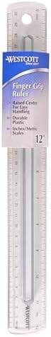 Westcott Finger Grip Ruler, Back-to-School, Smoke Gray, School Supplies, Classroom Supplies, 12-Inch