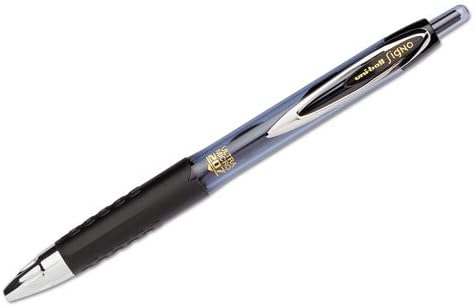 uniball 207 Retractable Gel Pens, Ultra Micro Point (0.38mm), Black, 12 Pack