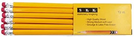 SKKSTATIONERY 288 Count Pre-sharpened #2 Pencils with Erasers – Bulk HB Lead Pencil for Classroom, Home & Office, 2 Packs of 144 – Back to School No.2 Pencils