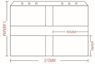 Zelten Refills/Loose Leaves for A5 Cover Ring Binder/Personal Organizer/Planner(A5 6 Holes, Name Card Holder 4 PCS)