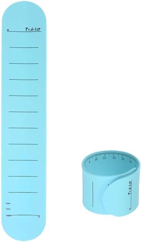1pc Wearable Nurse Notepad Wristbands,Silicone Reminder Bracelet Write On Memo,Writable Dry Erase Slap Sticky Notes Ruler,Gifts for Nurse Teacher Planners,Notebooks and Writing Pads (Blue)