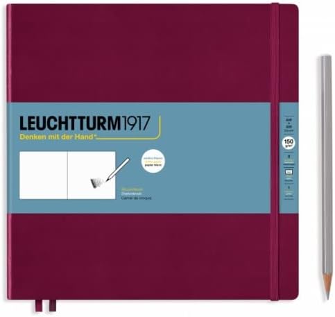 Leuchtturm1917 - Square Hardcover Sketchbook (Black) - 112 Pages of 150g/m² Paper