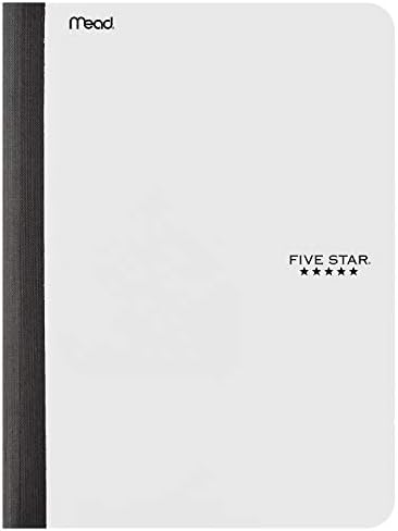 Five Star Composition Notebook, College Ruled Comp Book, Writing Journal, Lined Paper, Home School Supplies for College Students & K-12, 100 Sheets, 9-1/2" x 7-1/2", White (72490)