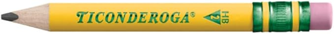 Ticonderoga My First Half-Size Wooden Pencils, Large Triangle-Barrel Pre-Sharpened #2 (HB) Short 4.5" Yellow Pencils with Erasers, Yellow, 12/Pack, Case of 6 Packs