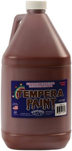 Constructive Playthings Washable Tempera Paint for Kids, Classroom Painting Supplies, 1 Gallon, Brown