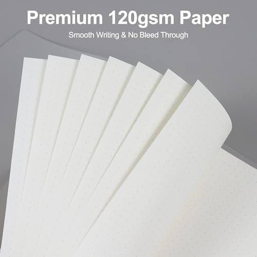 A5 Dotted Refill Paper, 120GSM Thick Paper 80 Sheets 6 Hole Punched Filler