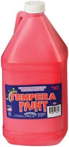 Constructive Playthings Washable Tempera Paint for Kids, Classroom Painting Supplies, 1 Gallon, Red