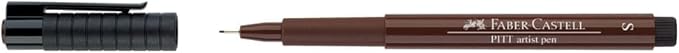 Faber-Castell Art & Graphic Pitt Artist Pen Fineliner India Ink Pen, Dark Sepia, Dark Sepia, For Art, Craft, Drawing, Sketching, Home, School, University, Colouring