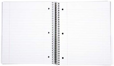 Mintra Office Durable Spiral Notebooks, 5 Subject (White, College Ruled 1pk)