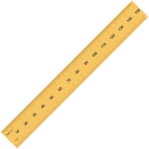 PEC Tools 6"/150mm TiN Coated Metal Ruler, Rigid, English & Metric