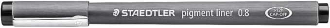 STAEDTLER Pigment Liner, 0.8mm, Black Ink (308-0.8), 0.8 mm