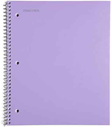 Mintra Office Durable Spiral Notebooks, 1 Subject, (Salmon, Sage Green, Lavender, College Ruled 3 Pack), 100 Sheets, Poly Pocket, Moisture Resistant Cover, Strong back, For School, Office, Business,