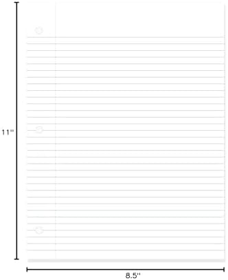 Mead Loose Leaf Paper, College Ruled Filler Notebook Paper, 8-1/2" x 11", 400 Sheets, Fits 3-Ring Binder (170046-ECM) (Pack of 4)