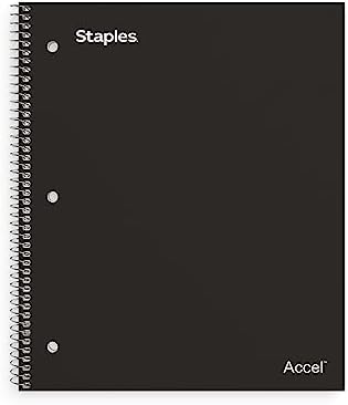 Staples 1-Subject Notebook, 8.5x11 Inch, College Ruled, 3-Pack