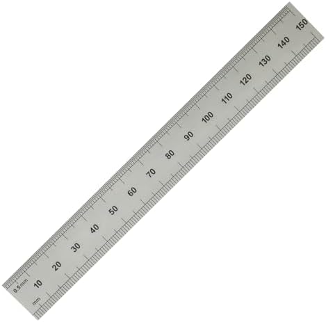 PEC Tools 6"/150mm Rigid Metal Ruler, Made in USA