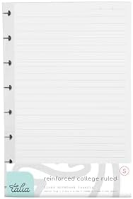 Talia Discbound Notebook Refills (Reinforced College Ruled, Junior (5.5in x 8.5in))