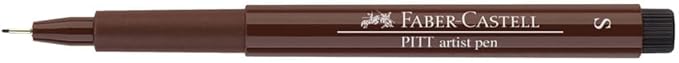 Faber-Castell Art & Graphic Pitt Artist Pen Fineliner India Ink Pen, Dark Sepia, Dark Sepia, For Art, Craft, Drawing, Sketching, Home, School, University, Colouring