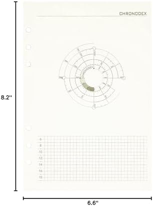 Zelten 1 Pack A5 45 Sheets/90 Pages Time Chart Loose Leaf Punched Paper Refills Paper for 6 Hole Binder Personal Organizer Diary Notebook Refillable Planner