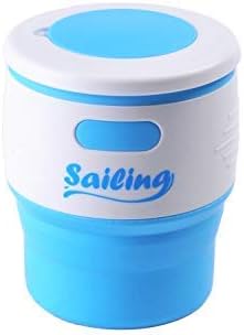 Sailing. Collapsible Portable Reusable Silicone 12 fl oz Drinking/Coffee Cup/Mug. 100% high quality food grade silicone. BPA Free (Blue)