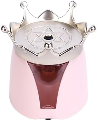 Automatic Electric Pencil Sharpener – 2AA Battery, Ideal for No.2 and Colored Pencils – Perfect for School, Home, Office, and Classroom Use – Crown Design (Pink)