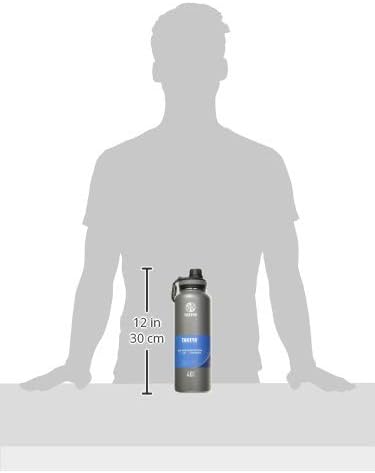 Takeya Originals 40 oz Vacuum Insulated Stainless Steel Water Bottle - Leakproof & BPA-Free Spout Lid - Keeps Drinks Cold 24 Hrs/Hot 12 Hrs - Double-Wall Design - Ideal for Active Lifestyles, Graphite
