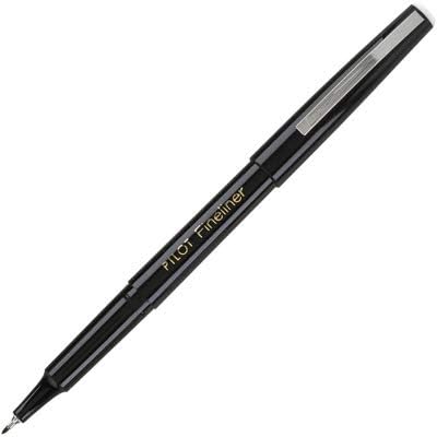 PILOT Fineliner Marker Pens, Fine Point, Black Ink, Dozen Box (11002)