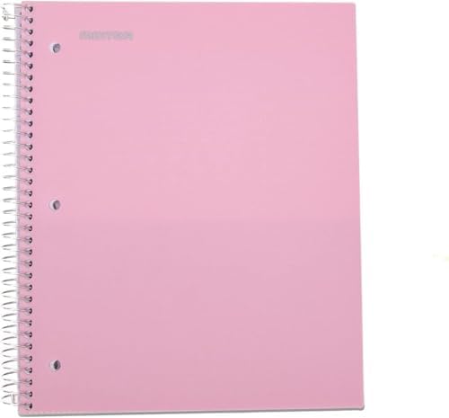 Mintra Office Durable Spiral Notebooks, 1 Subject - Colorful, Quality, Writing Pad for School, College and Business (Spring Pink, Wide Ruled 3pk)
