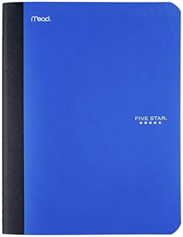 Five Star Composition Notebook, College Ruled Comp Book, Writing Journal, Lined Paper, Home School Supplies for College Students & K-12, 100 Sheets, 9-1/2" x 7-1/2", Blue (72263)
