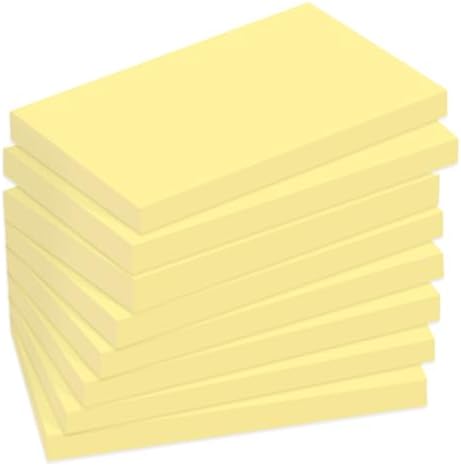 12 Pads Large Sticky Notes Yellow,3 x 5'' Self-Stick Notes Pads Recyclable,100 Sheets/Pad Super Sticking Power 76x127mm,1200 Sheets Clean Removal Sticky Notes Easy to Post for Note Taking,to Do Lists