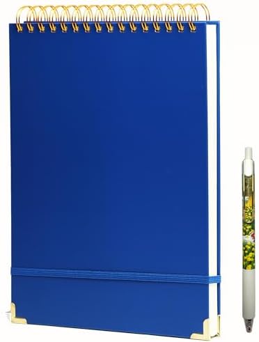 Top Spiral Notebook 8.5x11 Steno Notebook 240 Pages Top Bound Spiral Notebook College Ruled Left Handed Notebook Thick Superhard Cover Inner Pocket,Back to School Supplies Work Office Gift Blue
