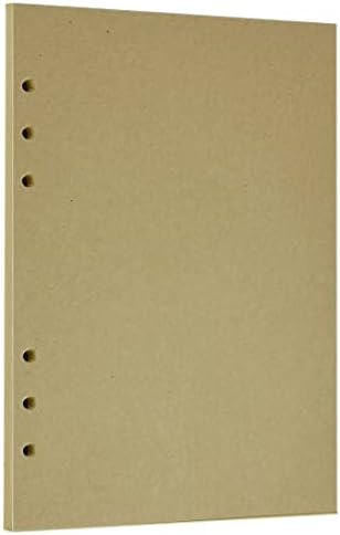 Zelten 1 Pack A5 45 Sheets/90 Pages Kraft Loose Leaf Punched Paper Refills Paper for 6 Hole Binder Personal Organizer Diary Notebook Refillable Planner