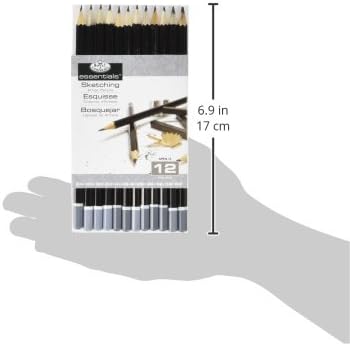 Royal & Langnickel SPEN-12 Essentials Sketching Pencil Set, 12-Piece