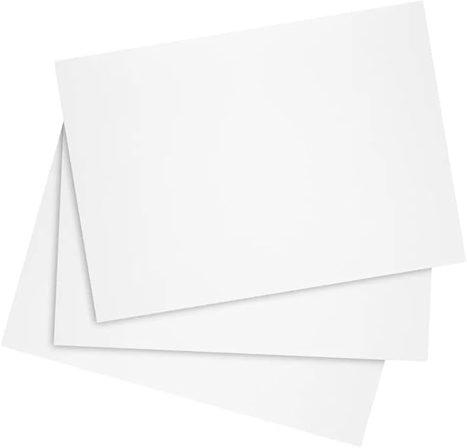 Reskid White Cardstock Thick Paper - Blank Heavy Weight 110 lb Cover Card Stock - 100 Pack (4x9, Inches)