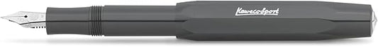Kaweco SKYLINE SPORT Fountain Pen Grey I Premium Fountain Pen for Ink Cartridges I Exclusive Fountain Pen 13 cm I Nib: BB (Extra Broad)