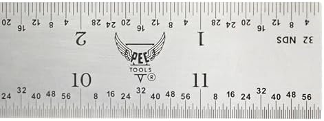 PEC Tools 12" Metal Ruler, Made in USA